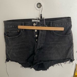 AGOLDE black jean cutoffs